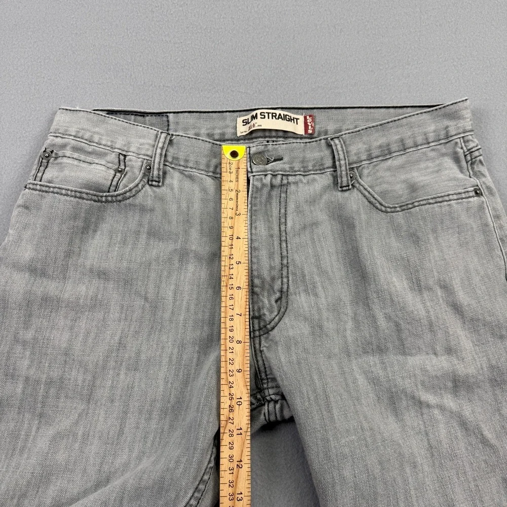 Levi's 514 Mens Gray Denim Jeans Size 36x29 Slim Straight Fit‎ Mid Rise